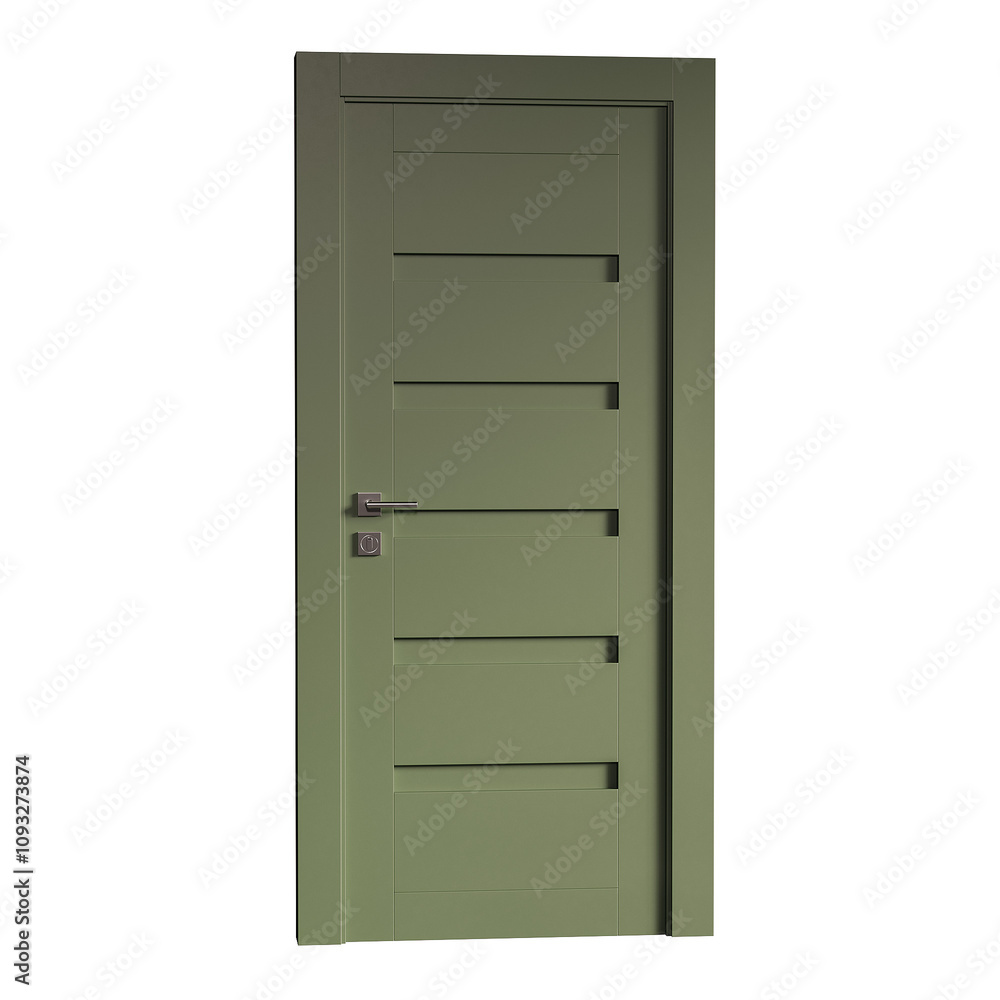 A green door with a silver handle and a silver lock A green door with a silver handle and a silver lock