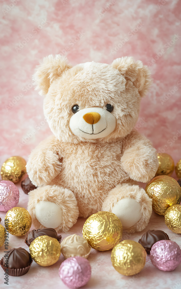 Valentine�s teddy bear holdingsign saying Valentine�s teddy bear holdingsign saying
