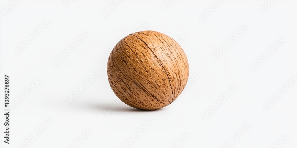 A smooth wooden ball with a polished surface, showcasing natural grain patterns. A smooth wooden ball with a polished surface, showcasing natural grain patterns.