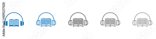 Audio book icon vector set collection for web