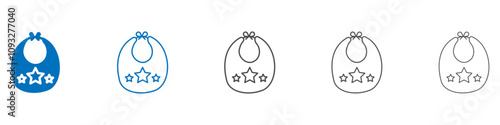 Baby bib icon vector set collection for web