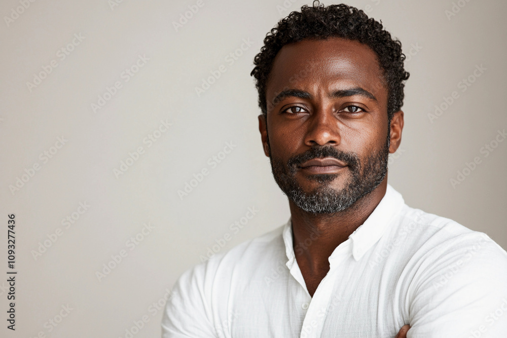 Headshot Business Man Isolated On White: Portrait of African American Headshot Male White, Headshot Male Suit, Headshot Studio, Headshot Professional. Headshot Business Man Isolated On White: Portrait of African American Headshot Male White, Headshot Male Suit, Headshot Studio, Headshot Professional.