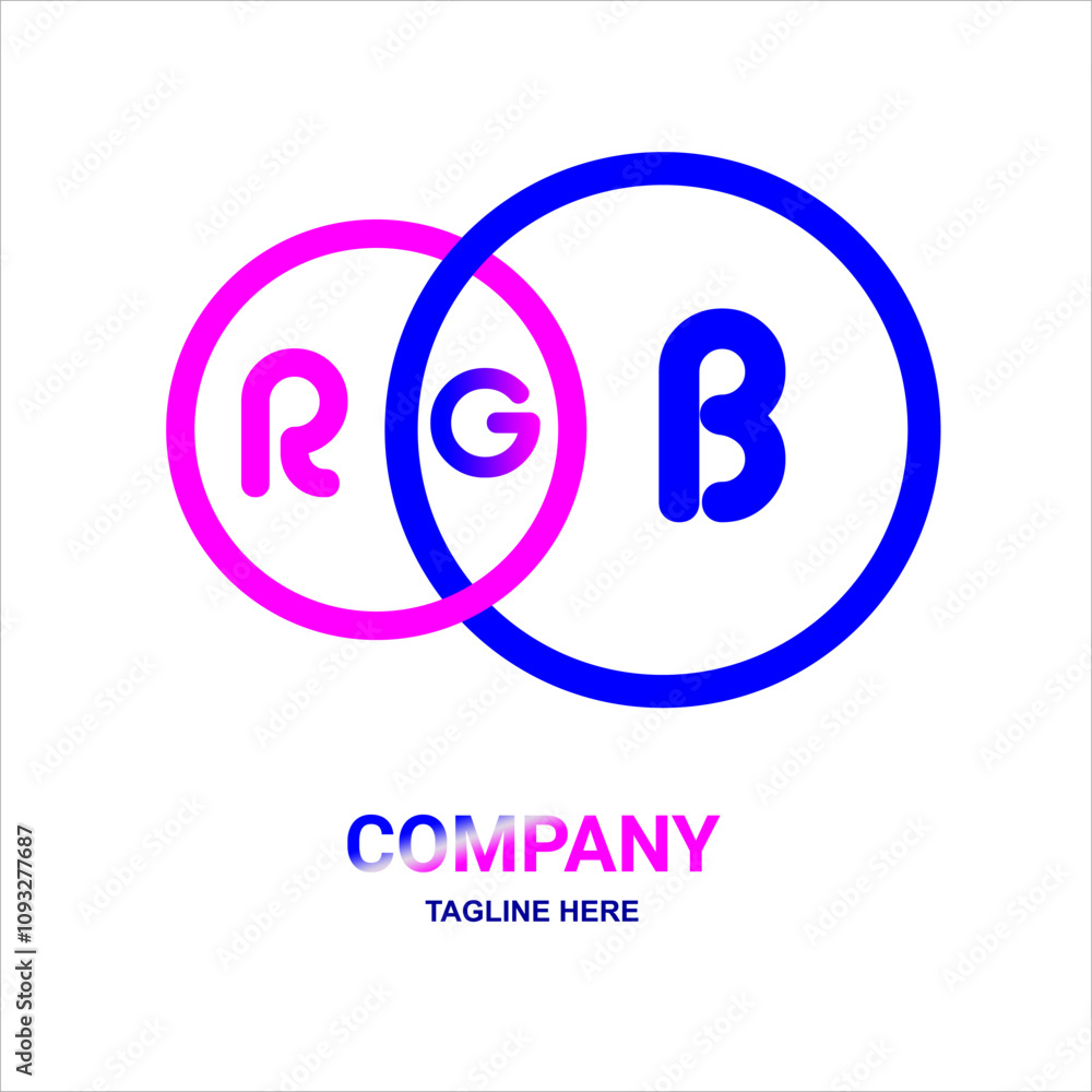 Obraz premium Initial Logo with two circle abstrack background