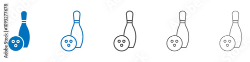 Bowling icon vector set collection for web