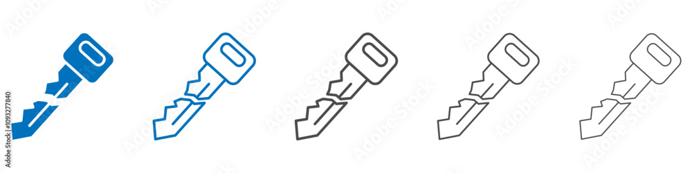Broken key icon vector set collection for web Broken key icon vector set collection for web