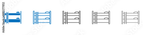 Bunk bed icon vector set collection for web