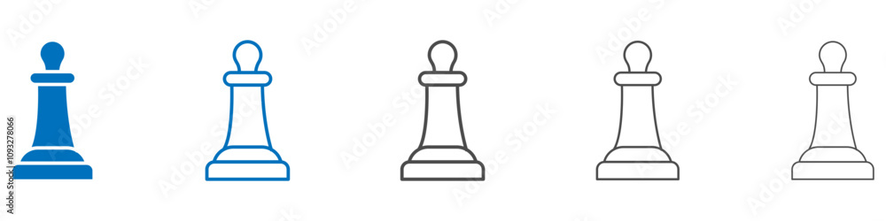 Chess pawn icon vector set collection for web Chess pawn icon vector set collection for web