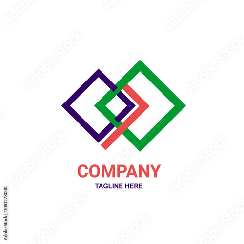 Elegan Logo with rectangle abstrack background