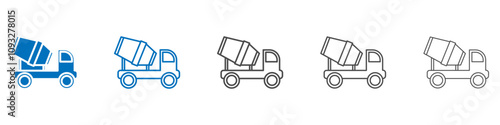 Cement mixers icon vector set collection for web