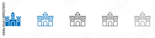 Castle icon vector set collection for web