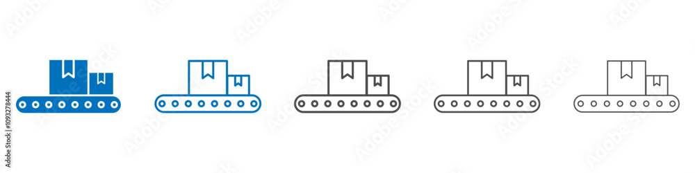 Conveyor belt icon vector set collection for web Conveyor belt icon vector set collection for web