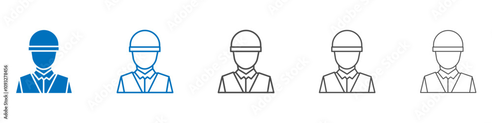 Construction worker icon vector set collection for web Construction worker icon vector set collection for web