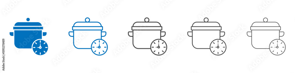 Cooking time icon vector set collection for web Cooking time icon vector set collection for web