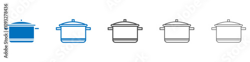 Cooking pot icon vector set collection for web