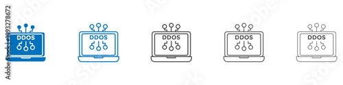 DDOS icon vector set collection for web