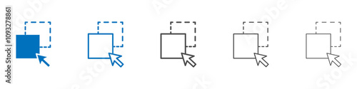 Drag and drop icon vector set collection for web