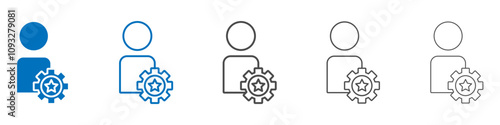 Employee skills icon vector set collection for web
