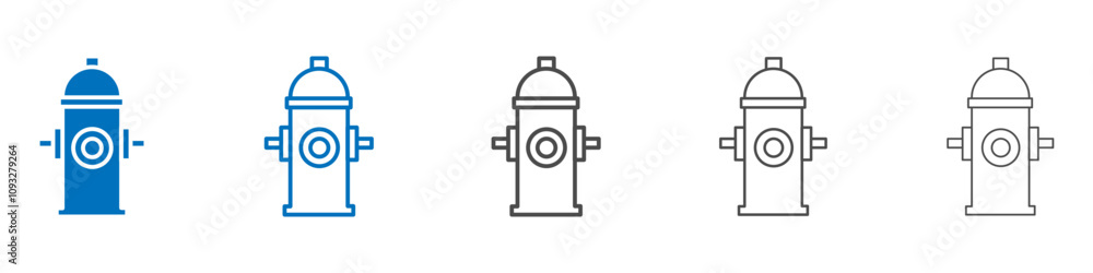 Fire hydrant icon vector set collection for web Fire hydrant icon vector set collection for web