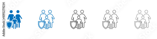 Family insurance icon vector set collection for web