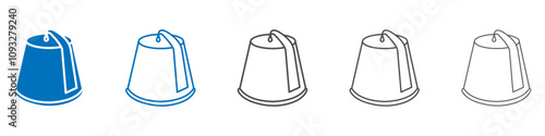 Fez hat icon vector set collection for web
