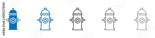 Fire hydrant icon vector set collection for web