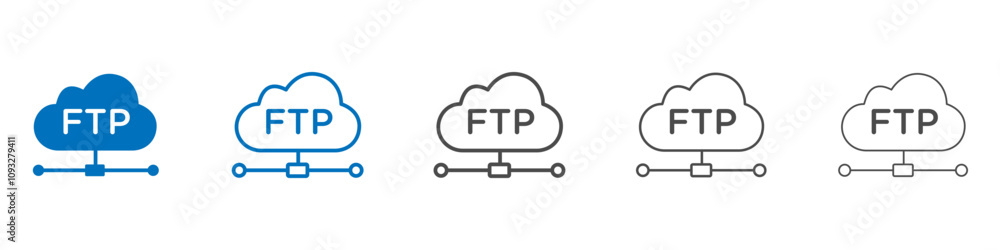 FTP icon vector set collection for web FTP icon vector set collection for web