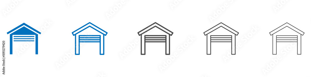 Garage icon vector set collection for web Garage icon vector set collection for web