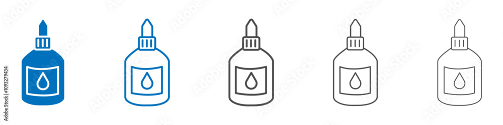 Glue bottle icon vector set collection for web Glue bottle icon vector set collection for web