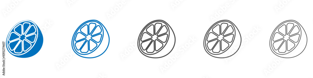 Grapefruit icon vector set collection for web Grapefruit icon vector set collection for web