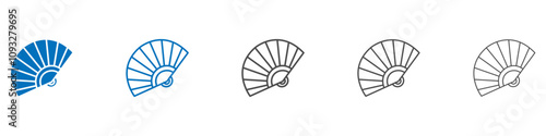 Hand fan icon vector set collection for web