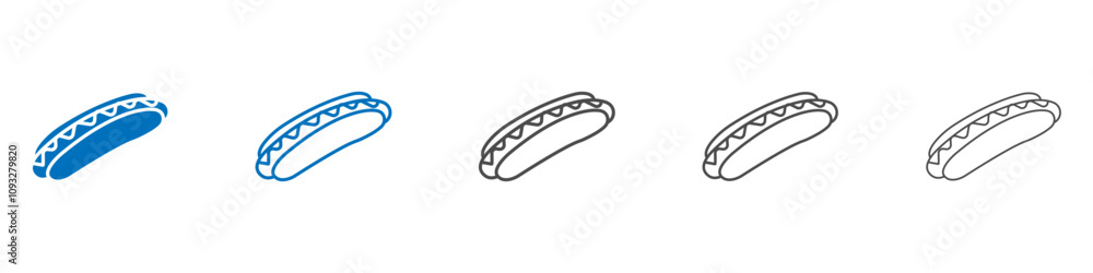 Hot dog icon vector set collection for web Hot dog icon vector set collection for web