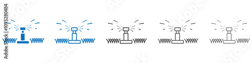 Lawn sprinkler icon vector set collection for web