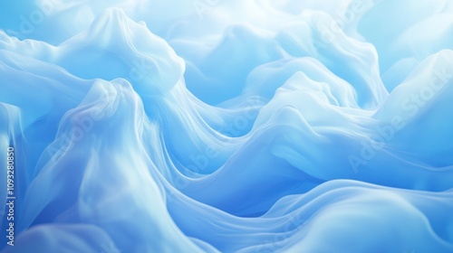 Abstract Blue Silk Waves: Serene Dreamscape