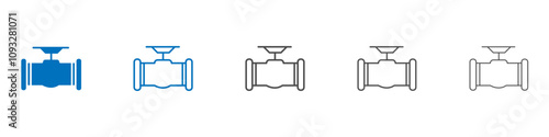 Pipe valve icon vector set collection for web