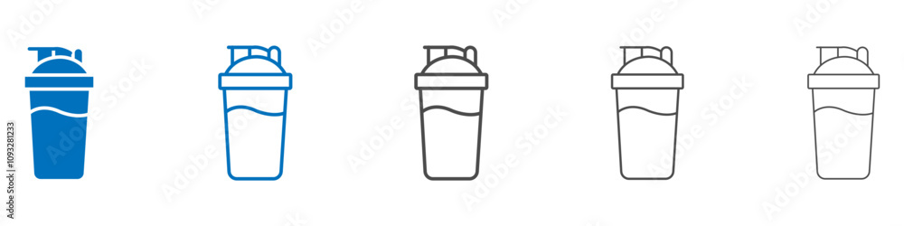 Protein shake icon vector set collection for web