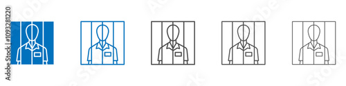 Prisoner icon vector set collection for web