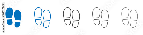 Shoe print icon vector set collection for web