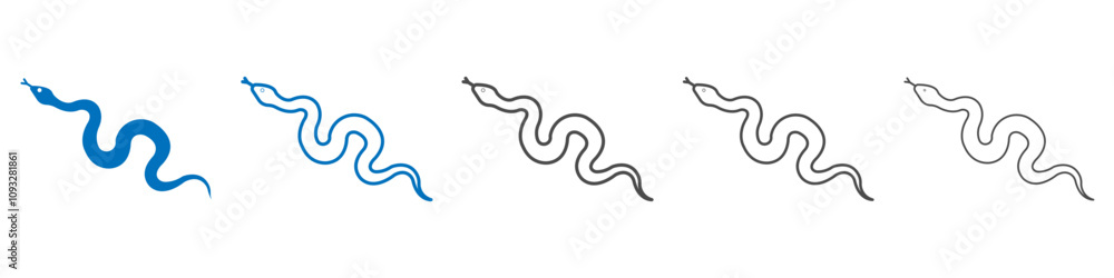 Snake icon vector set collection for web Snake icon vector set collection for web