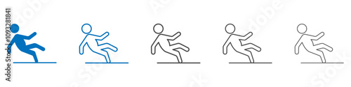 Slippery floor icon vector set collection for web