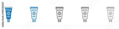 Sunscreen icon vector set collection for web