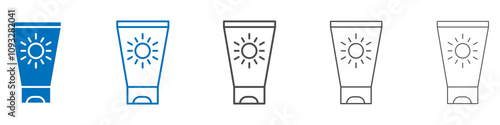 Sun cream icon vector set collection for web