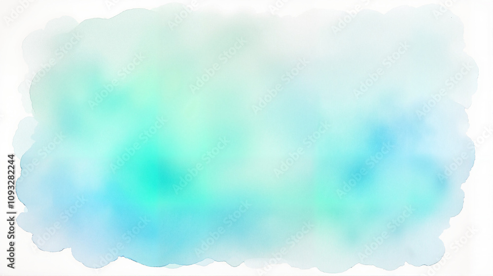 Blue and green watercolor splash with soft cloud-like textures Blue and green watercolor splash with soft cloud-like textures