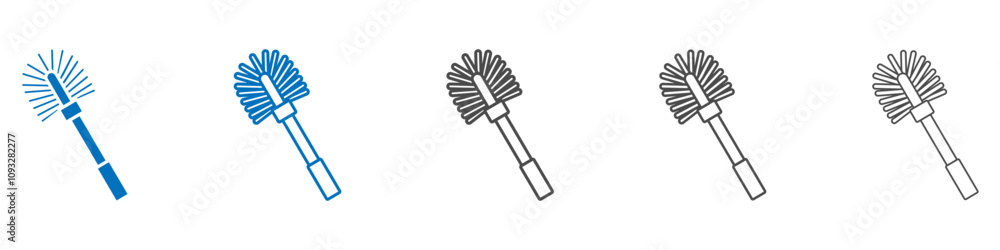 Toilet brush icon vector set collection for web Toilet brush icon vector set collection for web
