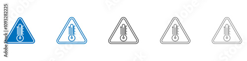 Temperature warning sign icon vector set collection for web
