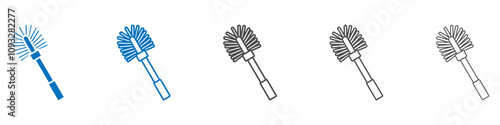 Toilet brush icon vector set collection for web