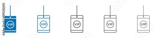 VIP neck tag icon vector set collection for web