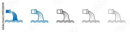 Waste water icon vector set collection for web