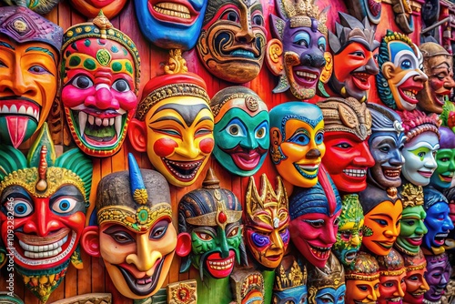 Malang Indonesia Wood Masks Wall Decorations 2024