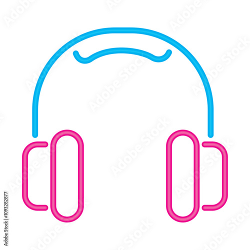 neon headphones music sound