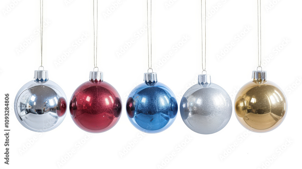 colorful christmas balls on white background colorful christmas balls on white background